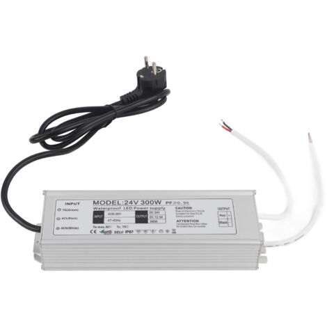 Pilote LED étanche IP67, adaptateur de transformateur d'alimentation à tension constante 300W