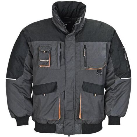 Pilotenjacke Gr.M dunkelgrau/schwarz/orange