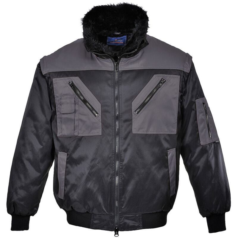 Pilotjacke Zweifarbig Farbe, Schwarz/grau Größe Xxl - Portwest