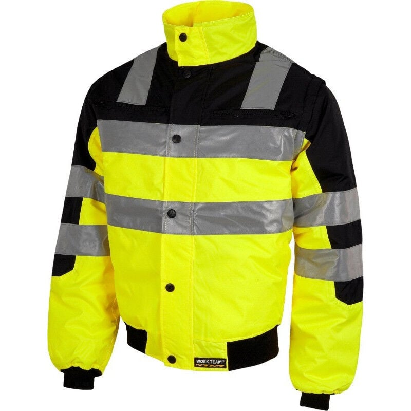 

Piloto acolchada e impermeable en tejido Oxford combinada WORKTEAM C3750 | XS - Negro+Amarillo A.V.