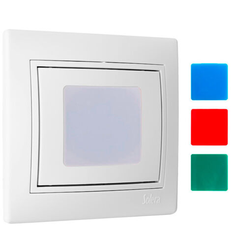 Piloto Escalera 10A 250V 83x81mm Blanco Contactos Plata Solera