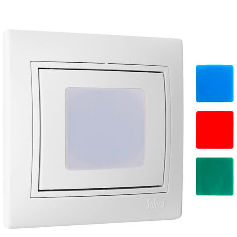 Piloto Escalera 10A 250V 83x81mm Blanco Contactos Plata Solera
