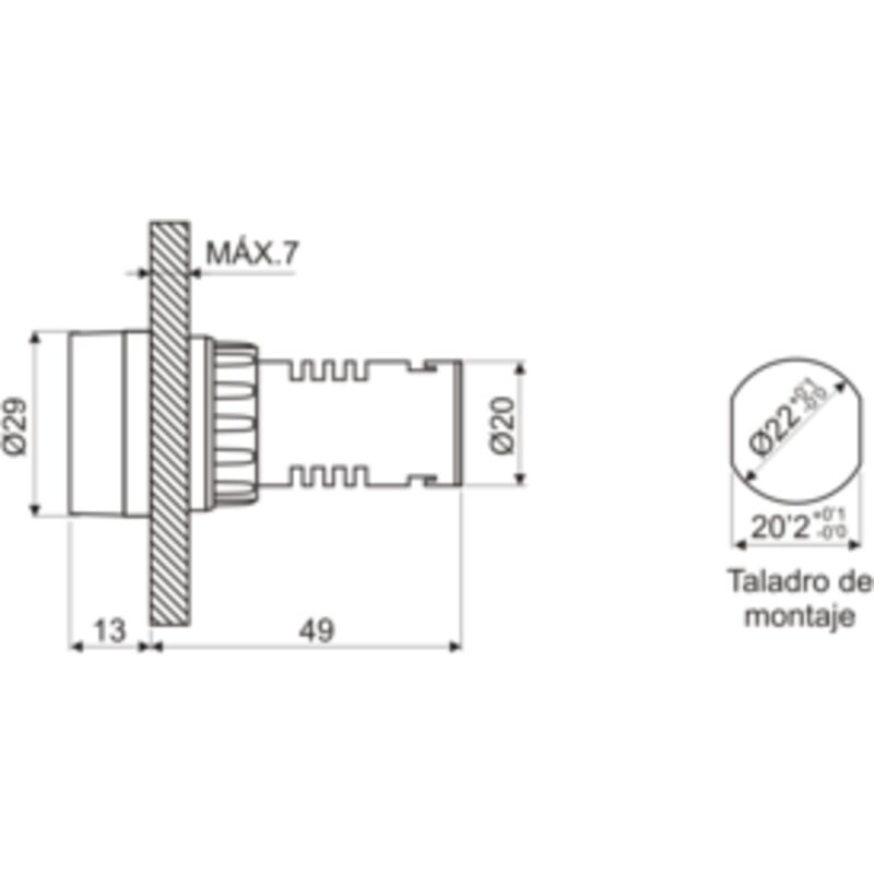 

Piloto intermitente de destellos + señalizador zumbador (buzzer) 12.774/230 8430552101658 - Electro Dh