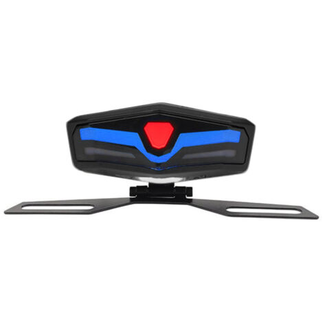 Piloto trasero LED universal con luces de posición, freno e intermitentes integrados, soporte para matrícula incluido, compatible con Honda, Yamaha, Suzuki y Kawasaki.