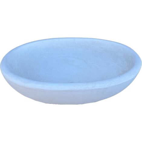 Pilozza lavabo ovale cemento calcestruzzo l.60xp.40xh.20 cm bianca serie ostuni