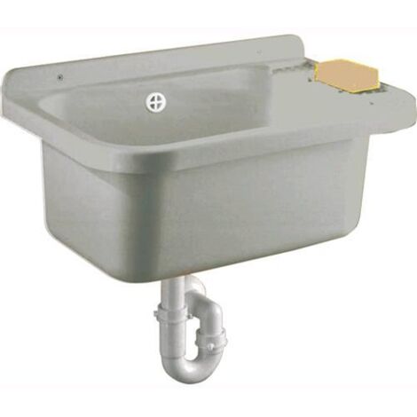 PILOZZO Lavabo da PARETE 51x34x24H cm IN RESINA Colore GRIGIO
