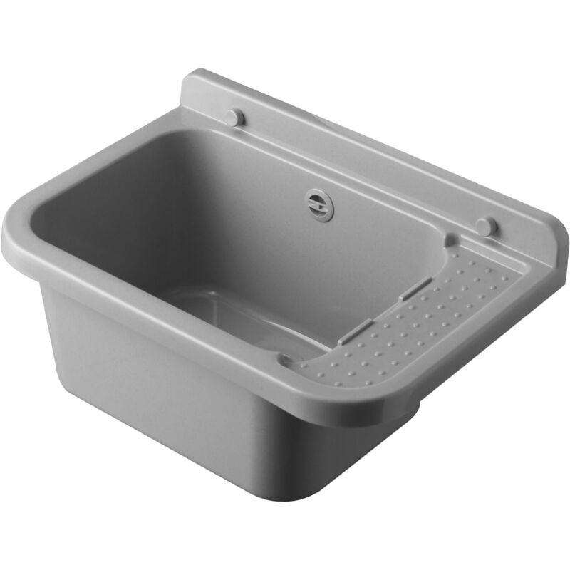 Cr Smart - Pilozzo mural 50 en pp avec grille - Couleur : gris pierre