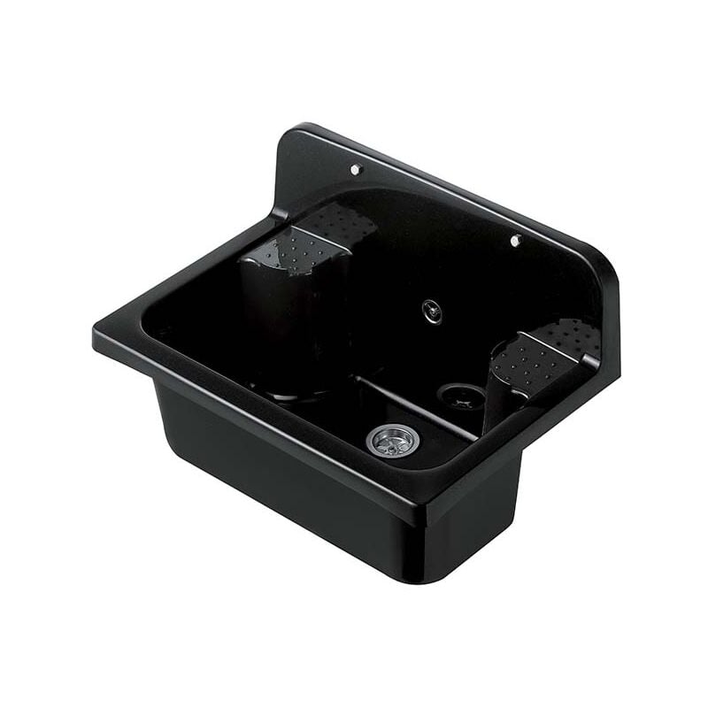 Pilozzo Mural maxi 55x37 avec bride murale et grille - Couleur : noir brillant