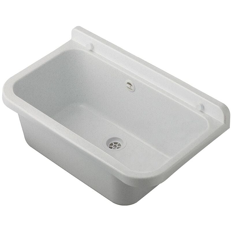 Pilozzo a muro 55x34 cm per esterno in resina bianca marmorizzata