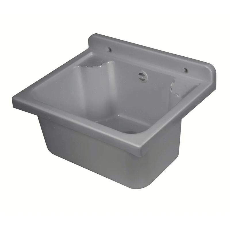 Pilozzo Salvaspazio A Muro 42x34 Cm In Plastica Grigia Scarico Incluso