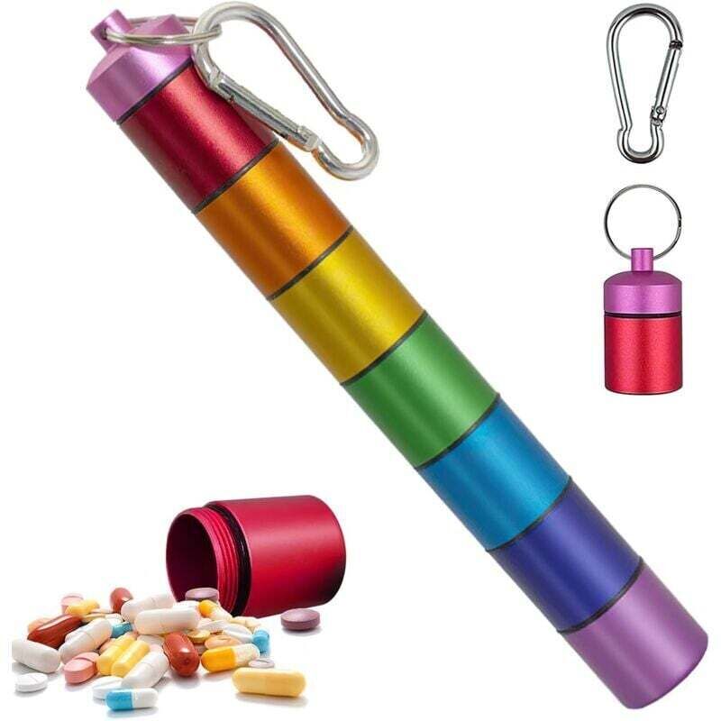 Pilulier Semainier - Boîte à Medicament Portable Amovibles - Impermable Boite à Pilules Métal - Pilulier Voyage Pour Pilules/Vitamines/Huile de