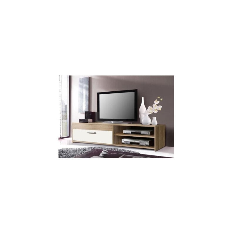 Les Tendances - pilvi Meuble tv 120 cm chene/blanc