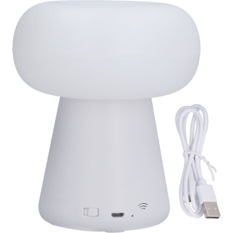 Pilzförmige USB-Ambienteleuchte mit Sensor – Weißes ABS, 3 W