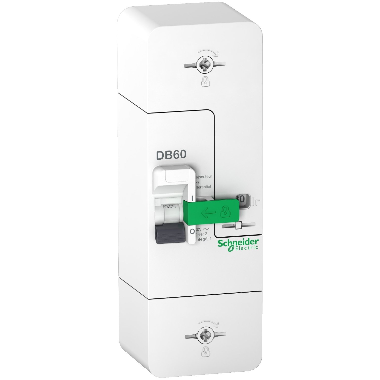 Disjoncteur D abonné Monophasé 30/60a 500ma Différentiel Sélectif Resi9 DB60 - Disjoncteur Branchement - 1P+N - 60A fixe - non différentiel