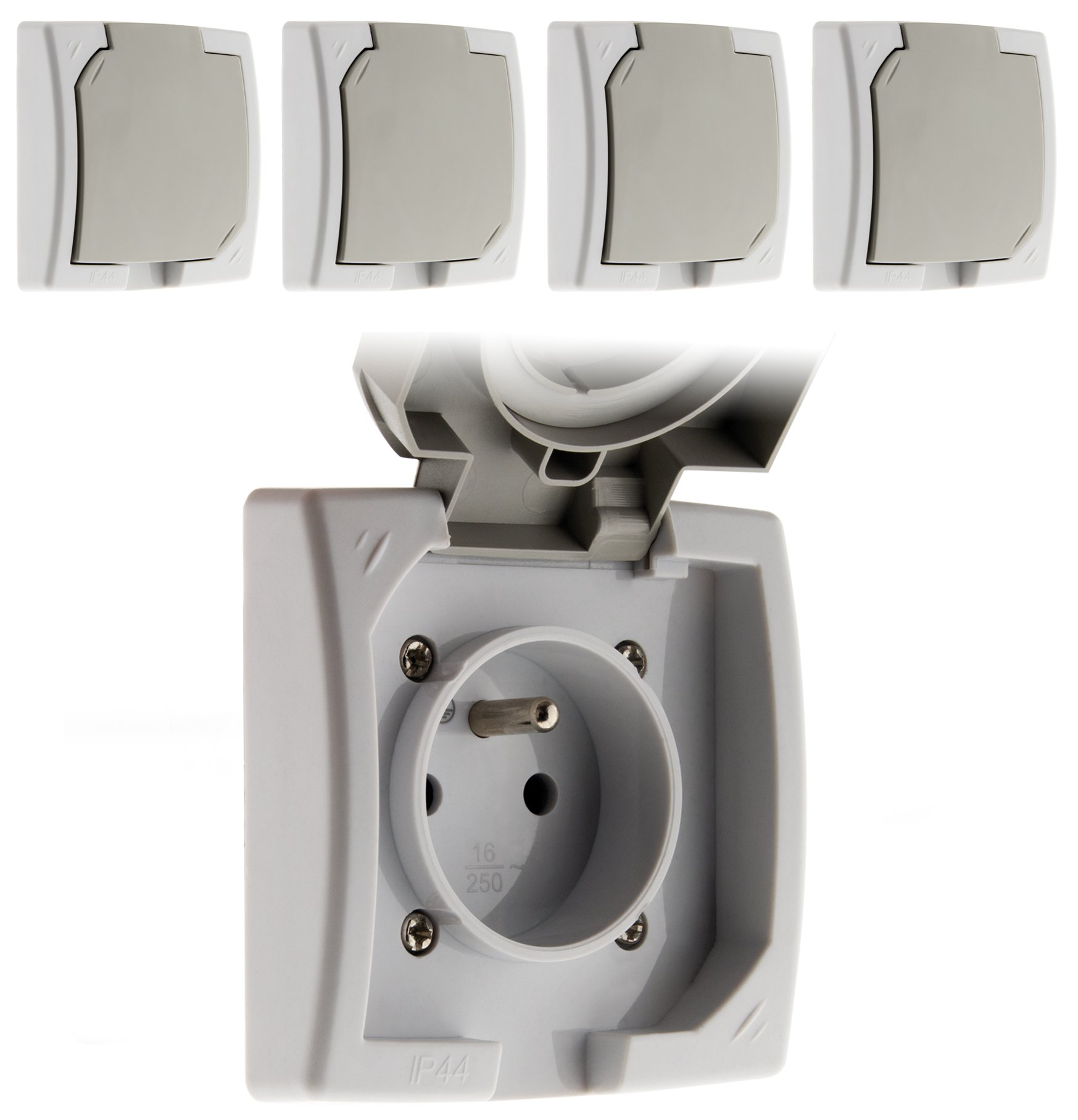 Prise De Courant Extérieure étanche Encastrable Lot de 5 Prises 16A 2P+T encastrable pour extérieur - IP44 - Tamaris