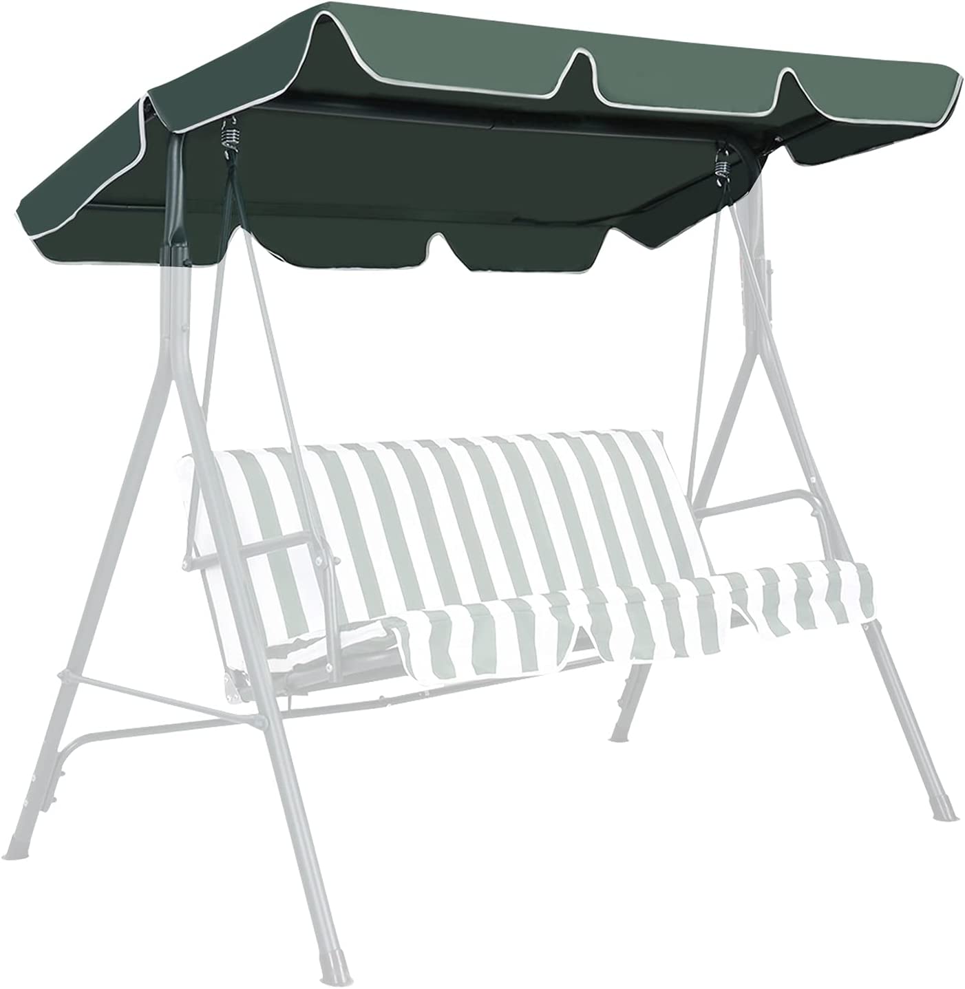 DREMADE DREAMADE Toit pour Balancelle Toit de Rechange pour Balancelles Balan?oires en Tissu Polyester, Toit Imperm��able et R��sistant �� UV et �� Pluie avec Largeur de Bord de 12 CM (191 x 132 cm, Vert)