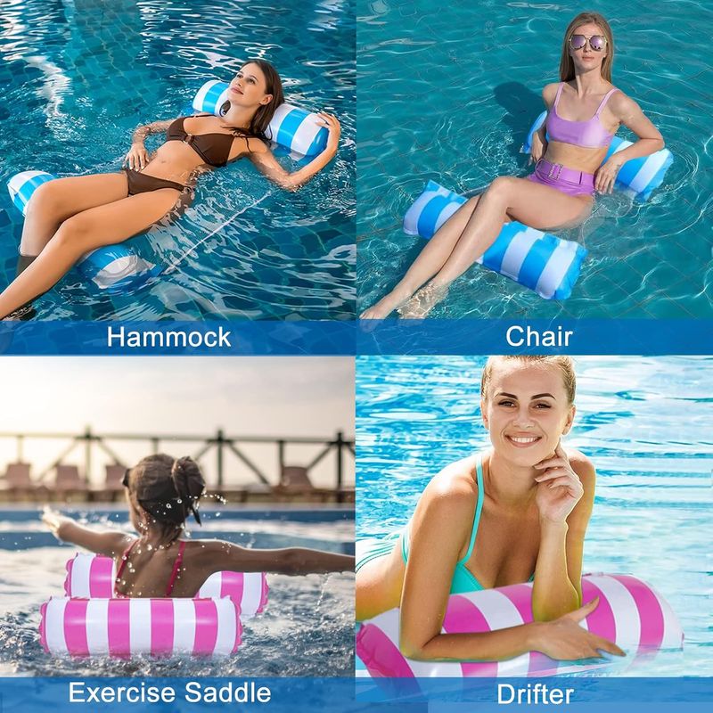 Gigmeta - Hamaca para piscina, colchón hinchable, 4 en 1, flotante de reclinable, hamaca, hamaca de agua, boyas, accesorios de piscina (tres tubos Gigmeta - Hamaca para piscina, colchón hinchable, 4 en 1, flotante de reclinable, hamaca, hamaca de agua, boyas, accesorios de piscina (tres tubos