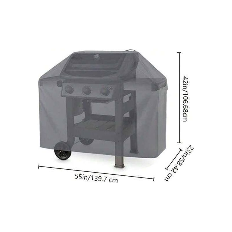 Funda Impermeable Para Barbacoa Exterior, Oxford 420D 147x61x122 Cm, Resistente Al Viento Y UV
