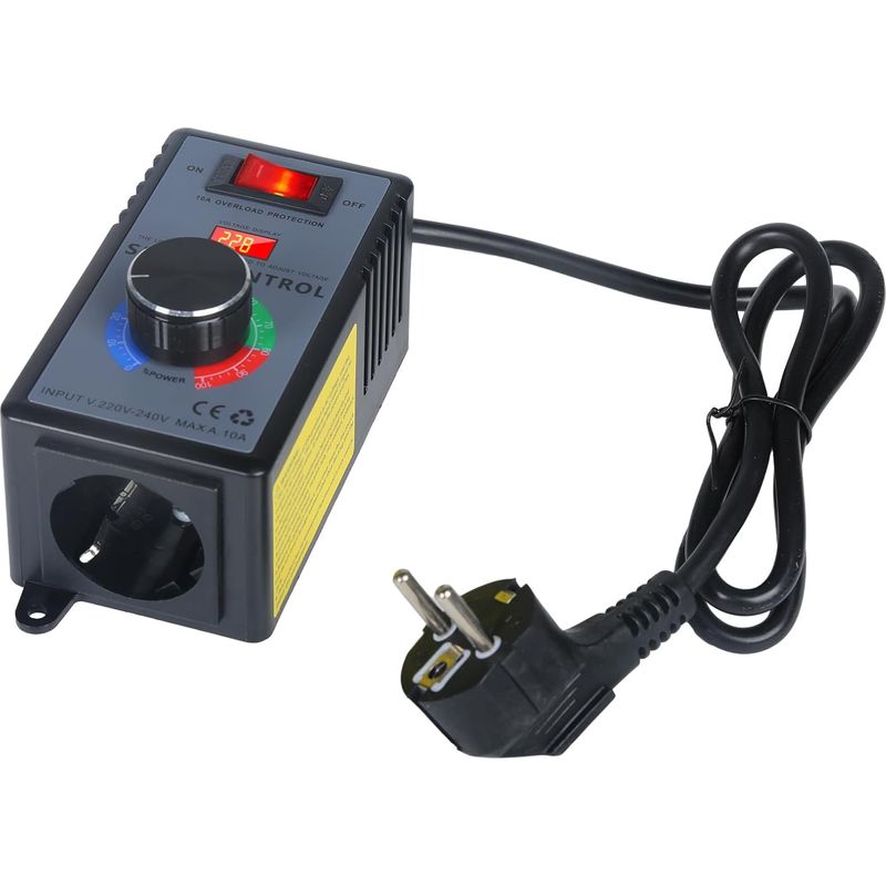 MaxEarn Drehzahlregler AC 220V – 4000W Spitzenleistung, SCR Stufenlos 0–220V, Für Motor, Temperatur, Licht – Mit LCD & EU-Stecker SCR Spannungsregler AC 230V MaxEarn Drehzahlregler AC 220V – 4000W Spitzenleistung, SCR Stufenlos 0–220V, Für Motor, Temperatur, Licht – Mit LCD & EU-Stecker SCR Spannungsregler AC 230V