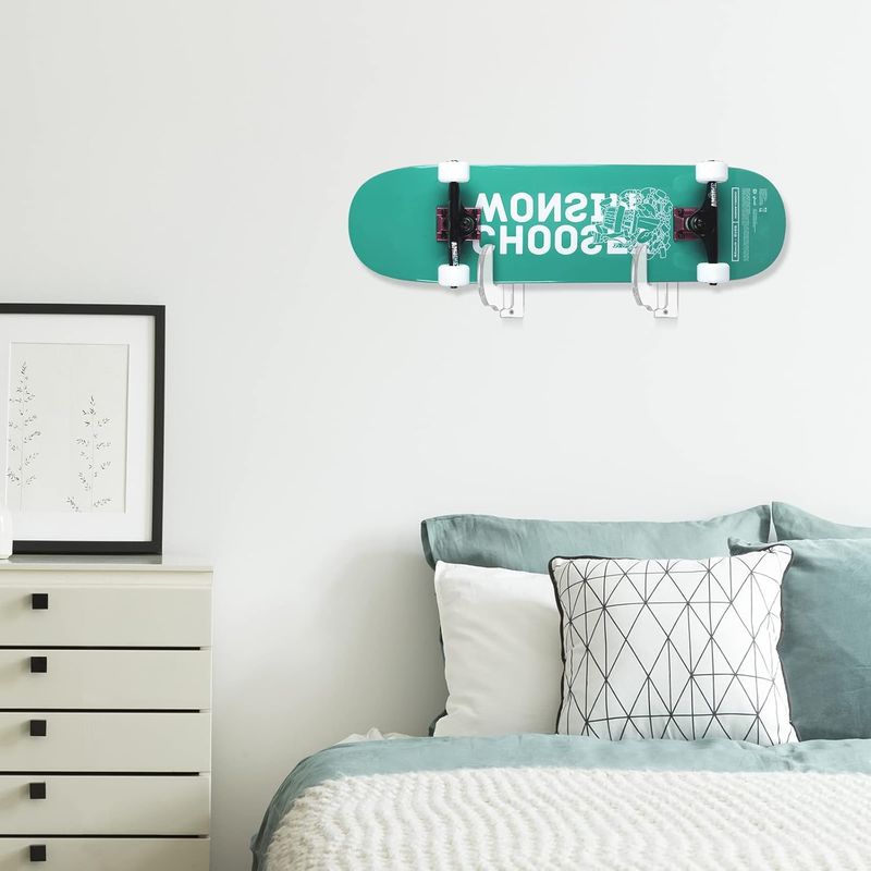 VGEBY Support de Planche à Roulette Trucks Skateboard Roulement Essieux Intermédiaire Accessoire Pièces Détachées (Paire de 2pcs) (Couleur : Blanc
