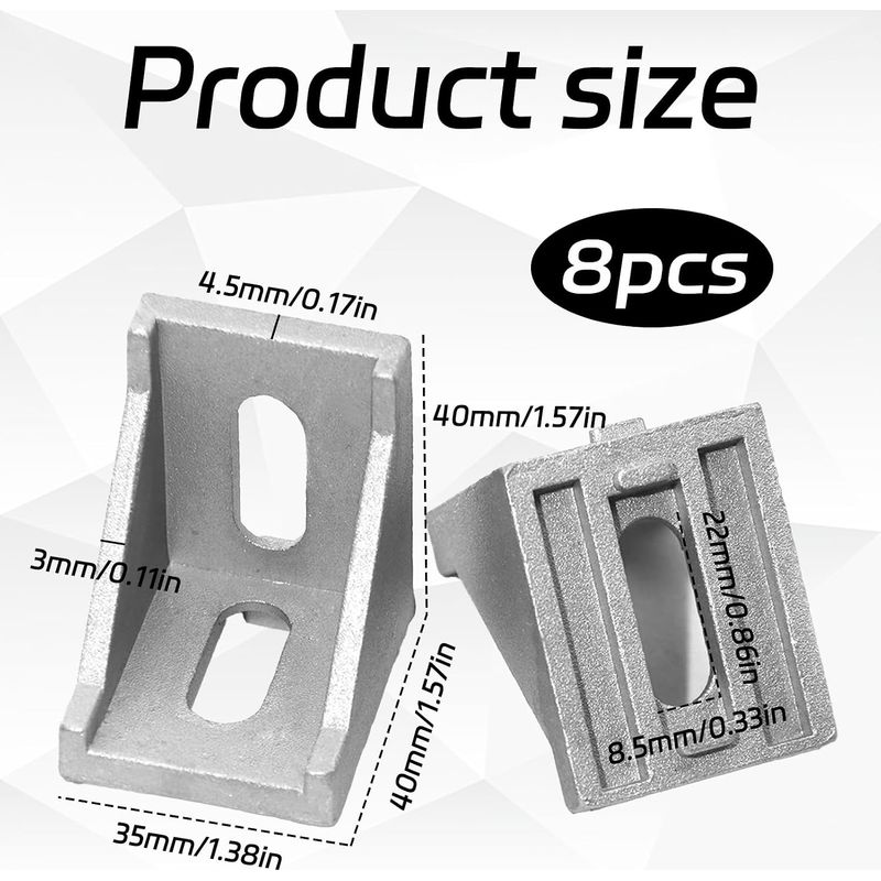 Lot D'équerres De Fixation En L – 4 Ou 8 Pièces, Acier Inoxydable Noir, Support D'angle Droit