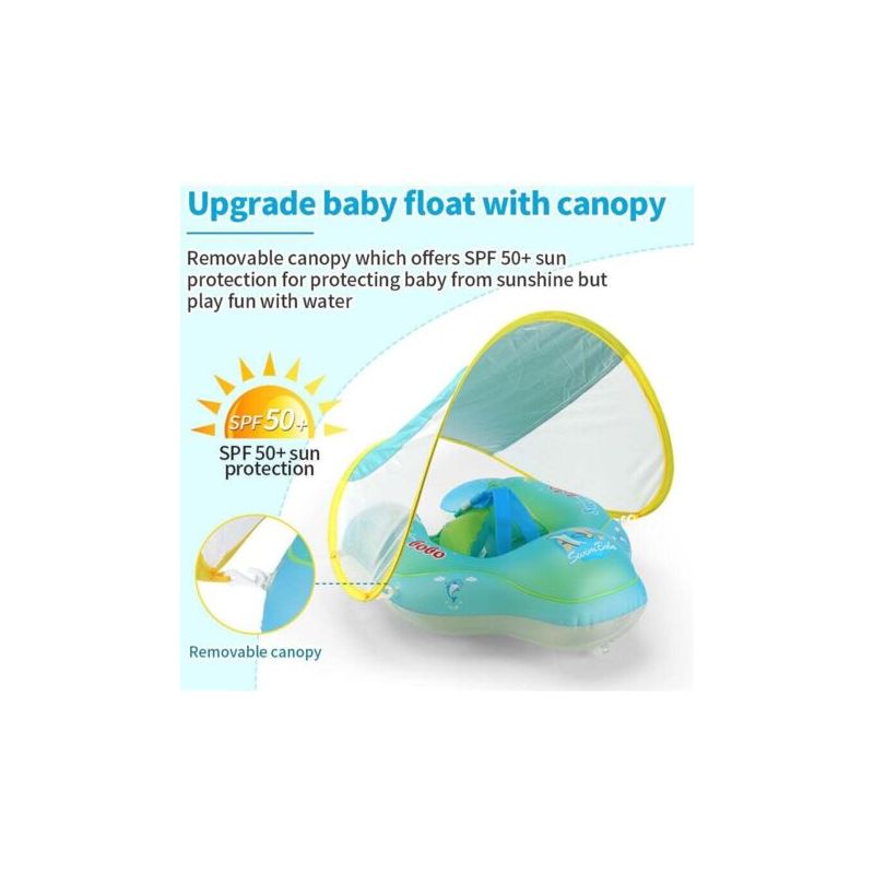 Bouée Bébé Avec Parasol Anti-UV – Anneau De Natation 3-48 Mois – Confortable – Lapin – Flotteur Piscine