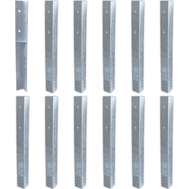 Lot de 8 Base en U pour poteau en bois de 7 cm Ancrage Metálica U Lot de 8 Base en U pour poteau en bois de 7 cm Ancrage Metálica U