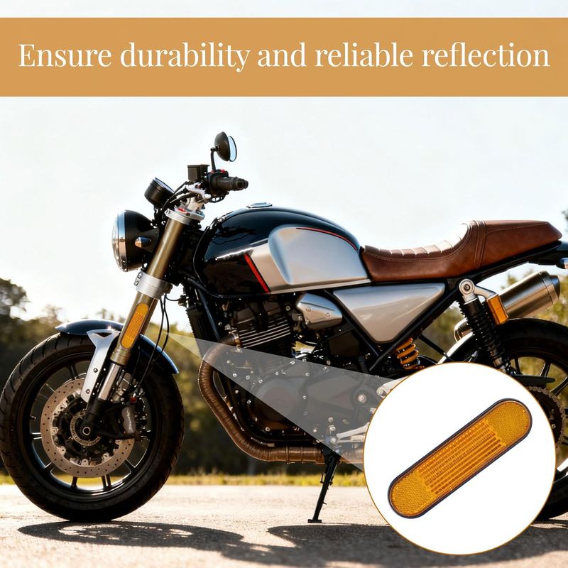 MERQUU – Lot De 4 Catadioptres Moto Homologués E4, Autocollants, Jaunes, 96x24mm – Sécurité Et Visibilité Garanties !