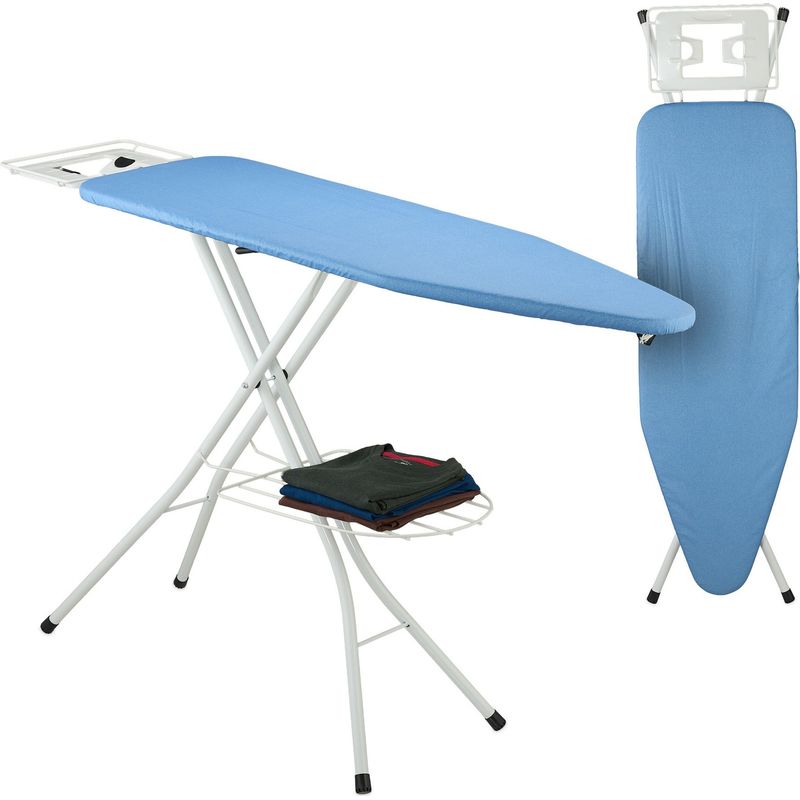 Relaxdays Table à Repasser, Planche réglable en Hauteur, Pliable, Plateau de Repassage 110 x 33 cm, Grise