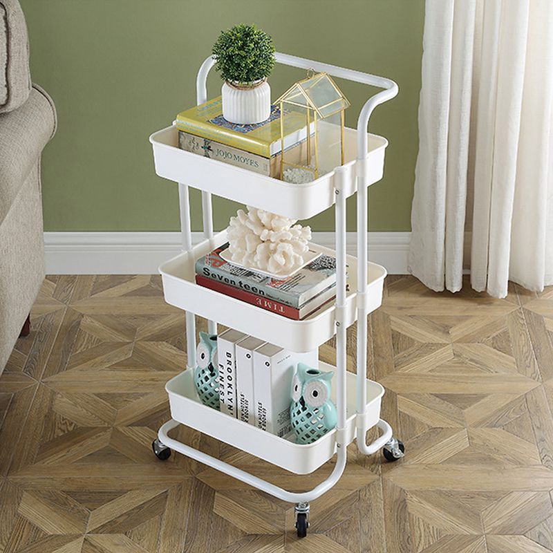 Produktbild von Edelstahl Servierwagen – 3 Ablagen, 150kg Traglast, 4 Rollen Mit Bremse, 61x36x75cm, Für Küche & Catering