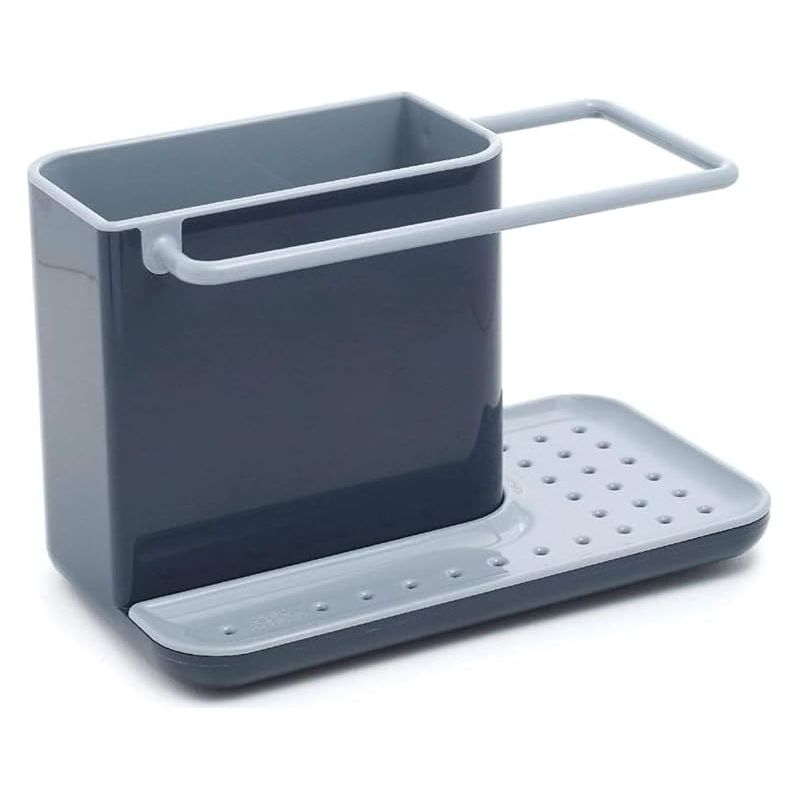 Küchenspülen-Organizer Aus Metall – Schwammhalter, Seifenablage, Handtuchstange, Abtropfsystem, 25x9,5x21,4cm, Milchgelb, Rostfrei