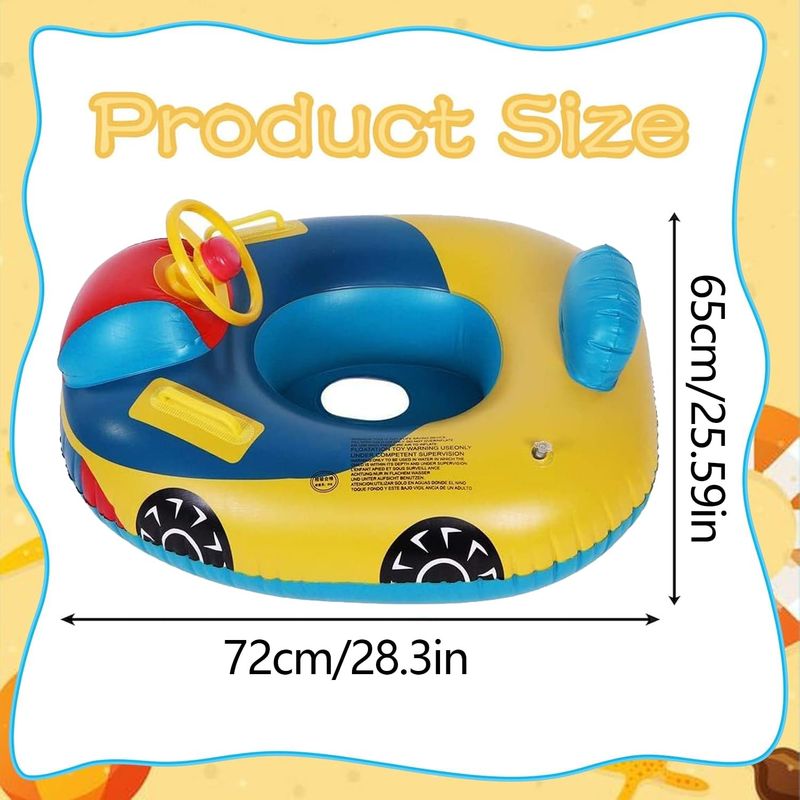 Bouée de natation gonflable pour enfant -Mignon - Siège de natation pour bébé - Avec corne et poignées -Jouet de piscine pour . - Sport