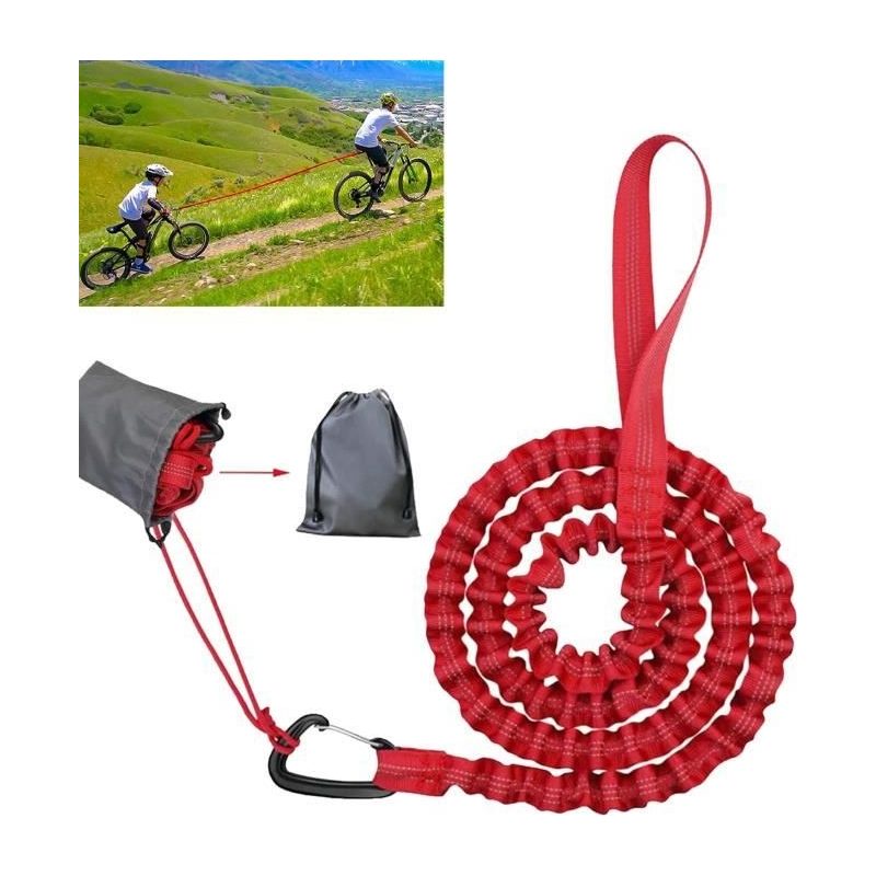 Corde De Remorquage Pour Vélo Enfant – 2,5 M, Nylon élastique, Charge 225 Kg, Compatible Tous Vélos