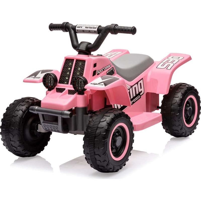 Quad Électrique Enfant 1-4 Ans 6V Rouge – Avec Marche Arrière + Lumières + Sons + Frein Automatique + Pédale d'Accélération + Véhicule Compact et Sûr – INJUSA