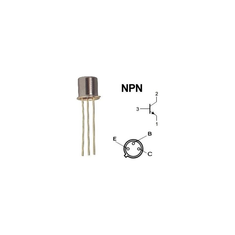 2x BC107B NPN-Transistor – 45 V, 0,2 A, 0,75 W, TO18-Gehäuse, 150 MHz, Für Audio & Signalanwendungen