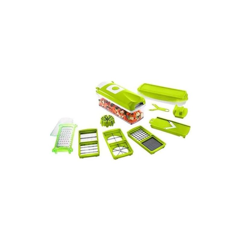 Genius Nicer Dicer Smart (12-teilig) grün – Gemüseschneider für Würfel, Stifte, Scheiben, Streifen und Spalten – Mandolinen-Salatschneider und Gurkenschneider