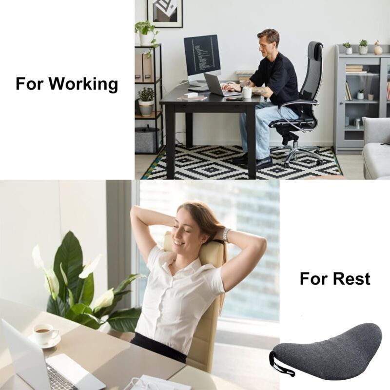 SANON Coussin de soutien lombaire en mousse à mémoire de forme pour soulager les douleurs lombaires, coussin de soutien dorsal pour siège de voiture, chaise de bureau, lit SANON Coussin de soutien lombaire en mousse à mémoire de forme pour soulager les douleurs lombaires, coussin de soutien dorsal pour siège de voiture, chaise de bureau, lit