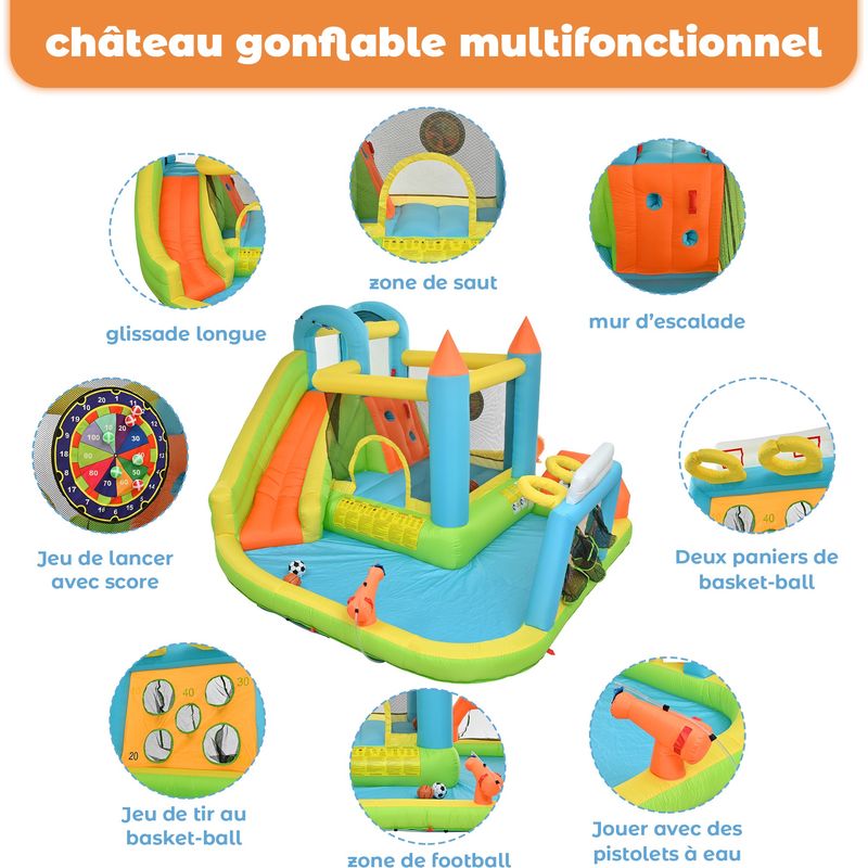 Château gonflable AIYAPLAY toboggan et pataugeoire enfants – Jeux