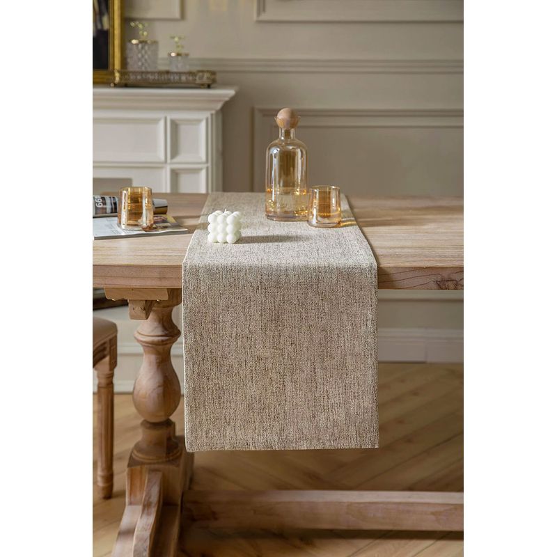 BEIGE Tischläufer aus Canvas für Tisch 40x275 cm