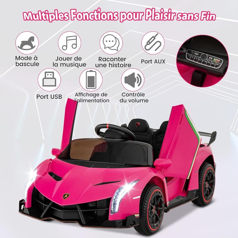 GOPLUS Voiture Électrique Enfant 12V Cabriolet Lamborghini de Portes GOPLUS Voiture Électrique Enfant 12V Cabriolet Lamborghini de Portes