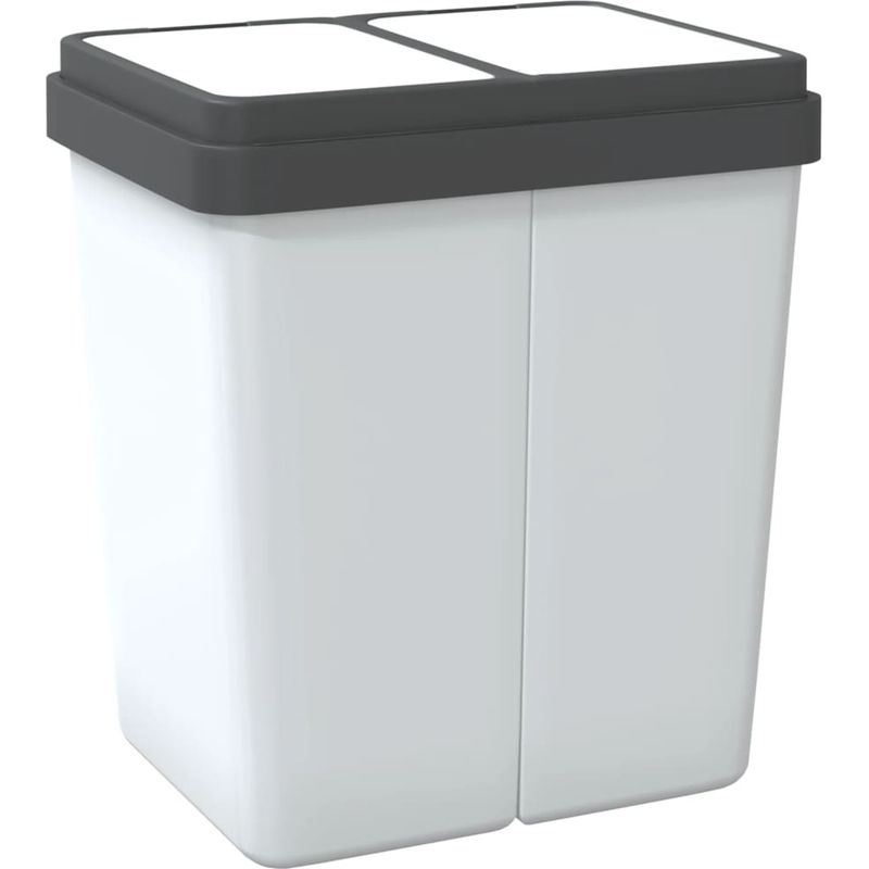 The Living Store Duo Mülleimer Weiß 2x25 L