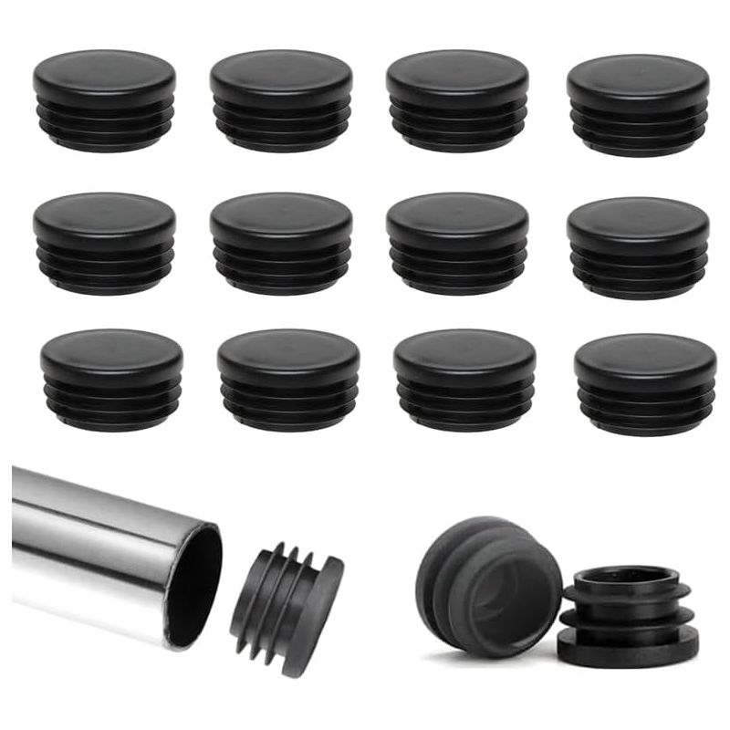 Lot 10 Embouts PVC Avec Ailettes Pour Tube Rond 20 Mm + 10 Pieds Réglables