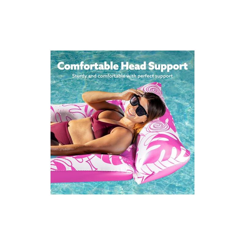 Sloosh Inflatable Swimming Pool Buoys, 2 Pieces Large Buoys XL, Floating Mattress with Headrest for Adults, Floating Mat for Lake, Beach, Pool, Water Fun (Blue, Green