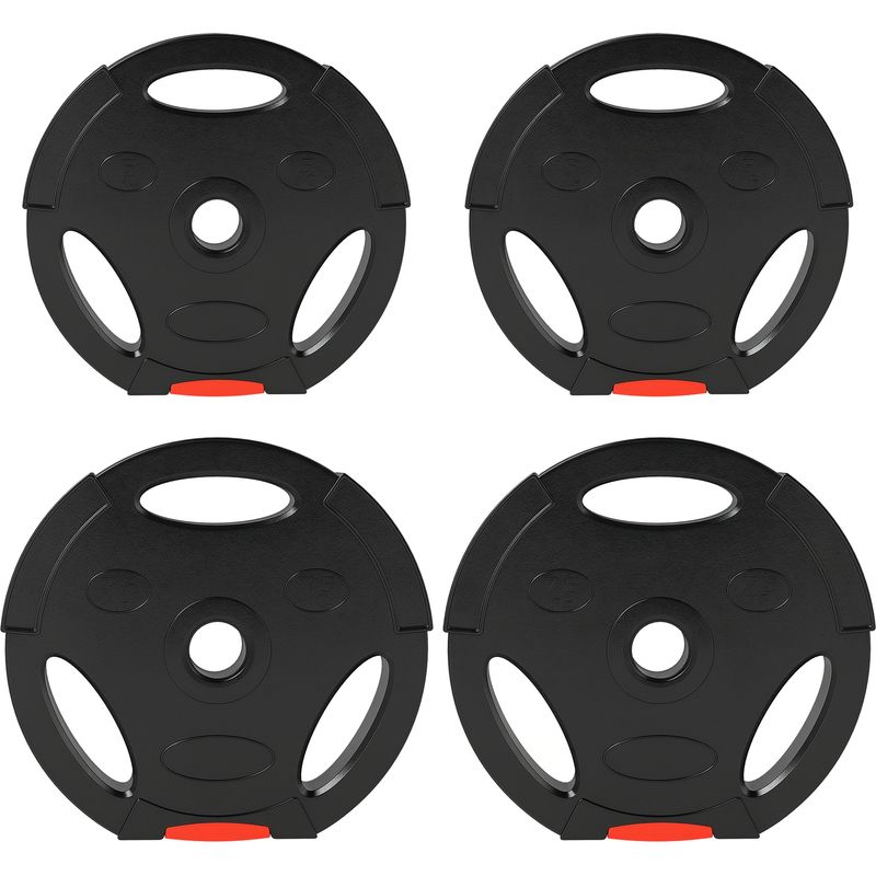 SPORTNOW Kit Haltères 20 Kg – Barre De Musculation Avec Poignée Antidérapante – Plaques 5/2,5/1,25 Kg – Pour Maison Et Gym – Charge Max 50 Kg