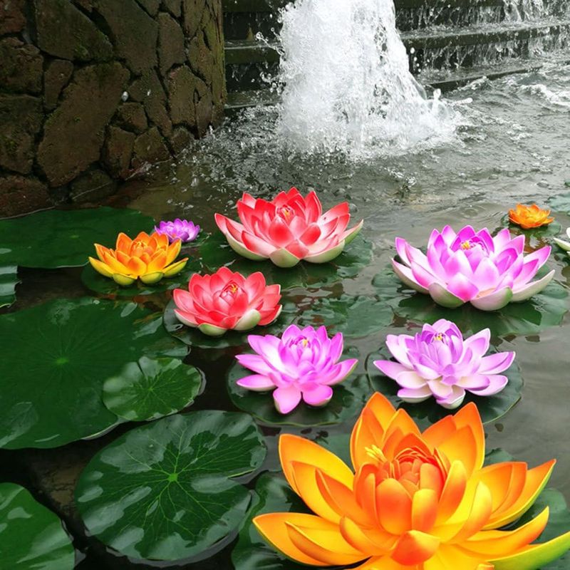 2er Set Künstliche Seerosen Solar – Schwimmende Lotuslichter Mit LED, Für Teich & Garten, Automatisches Licht Bei Wasser, Gelb & Rosa