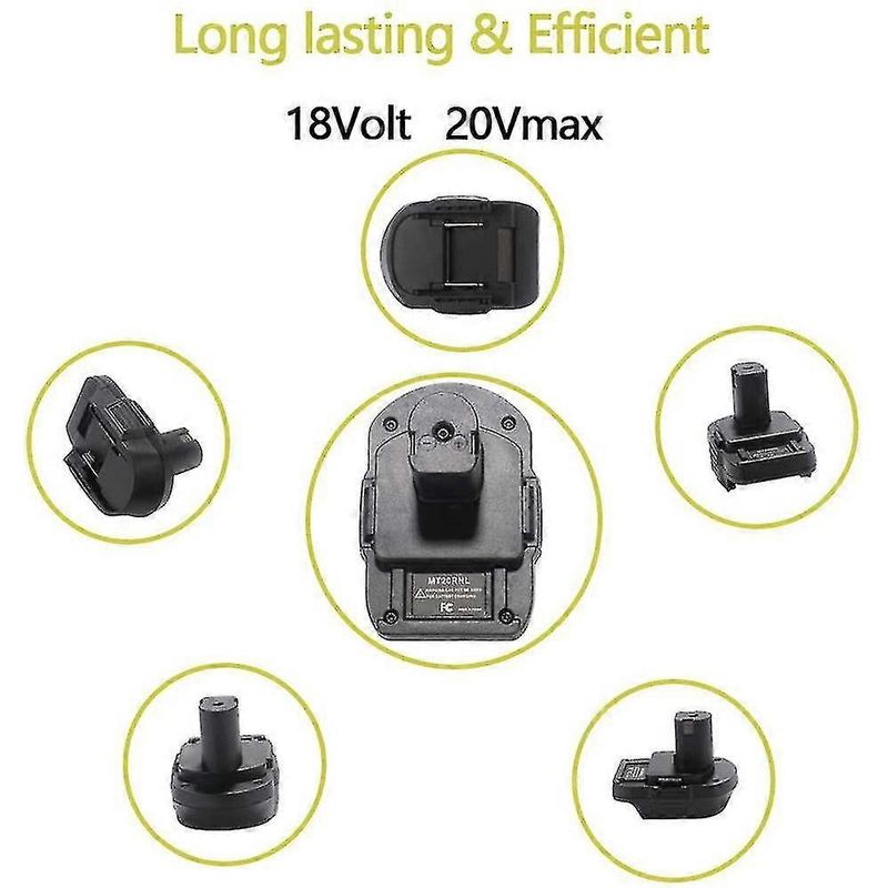 Adaptateur De Batterie MT20RNL – Convertit Batterie 18V Pour Outils Roybi, Compatibilité Large