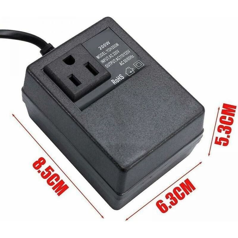 Convertitore Di Tensione Da 220V A 110V 200W Con Spina UE – Adattatore Da Viaggio Per Smartphone E Rasoi Elettrici - 3