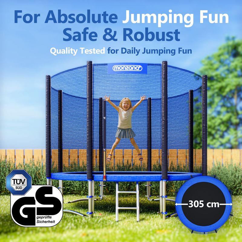 MONZANA® 305cm 10ft Trampoline Outdoor Set with Safety Enclosure