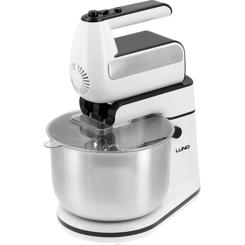 2in1 Handmixer Elektrischer Handrührer mit Rührschüssel 500W – Elektrischer Küchenmixer mit 5 Geschwindigkeiten & Turbo-Funktion, 3L Edelstahlschüssel, Rührgerät mit Schneebesen & Knethaken