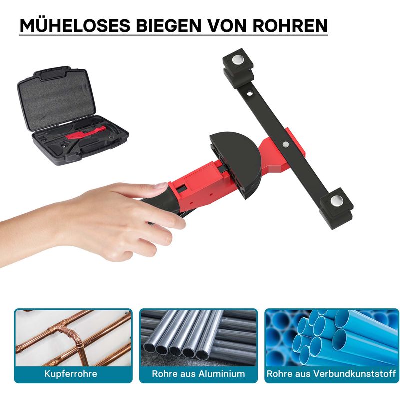 3-in-1 Rohrbiegezange für Winkel bis 180°, Biegezange Rohrbieger mit dreifach Matrize 6 mm, 8 mm und 10 mm, Rohrbiegegerät Handbiegegerät 3-in-1 Rohrbiegezange für Winkel bis 180°, Biegezange Rohrbieger mit dreifach Matrize 6 mm, 8 mm und 10 mm, Rohrbiegegerät Handbiegegerät